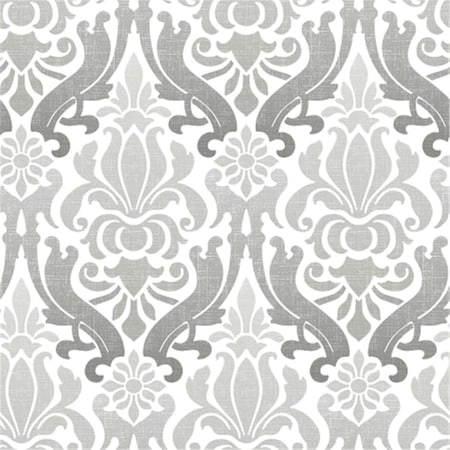 Doba-Bnt Nouveau Damask Peel and Stick Wallpaper, Grey SA2532169